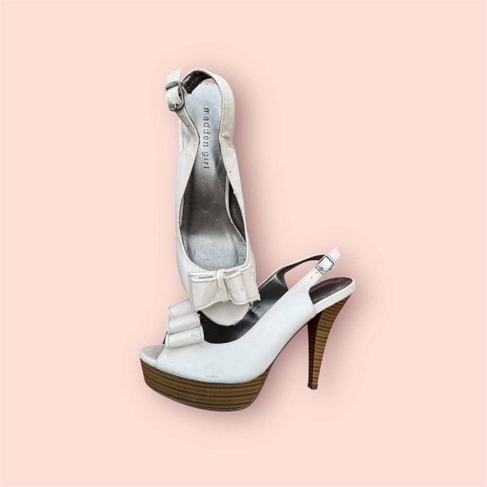 Madden Girl white Peep-Toe Heels
